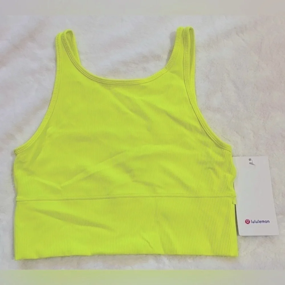 Lululemon Yellow Power Pivot Ribbed Reversible Tank Top sz 10 performance active